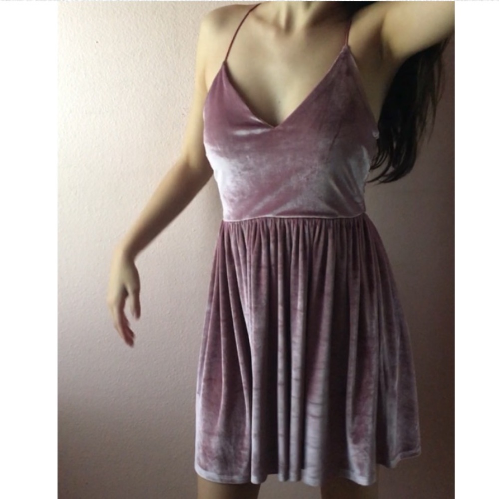 Pink velvet dress